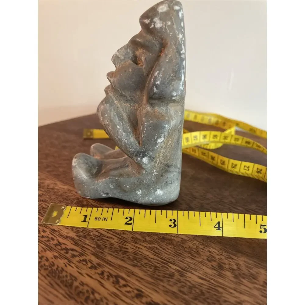 Pre- Colombian Stone Carved Aztec Mayan Warrior, Sculpture